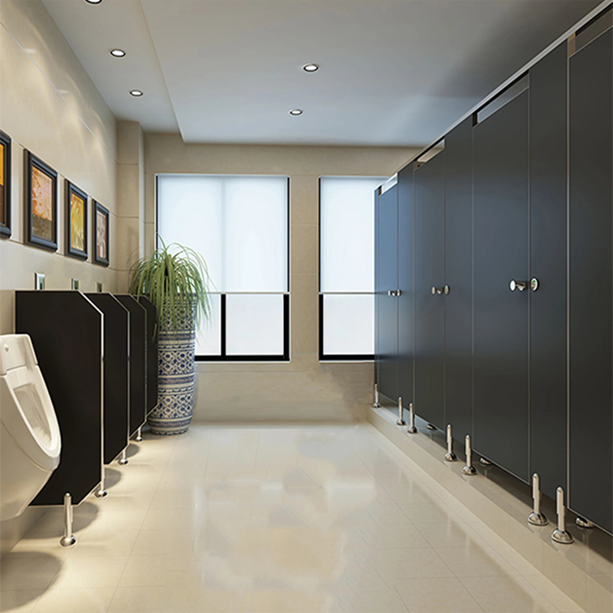 Wood Toilet Partition Wc Cubicle Material Materia Free of Formaldehyde Dustproof and Waterproof Toilet Partition Hpl