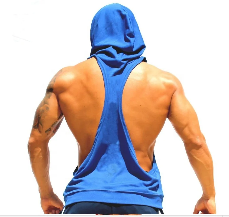Custom Logo Bodybuilding Athletic Workout Hoodie Mens Muscle Fitness Sleeveless Tank Top Hoodies