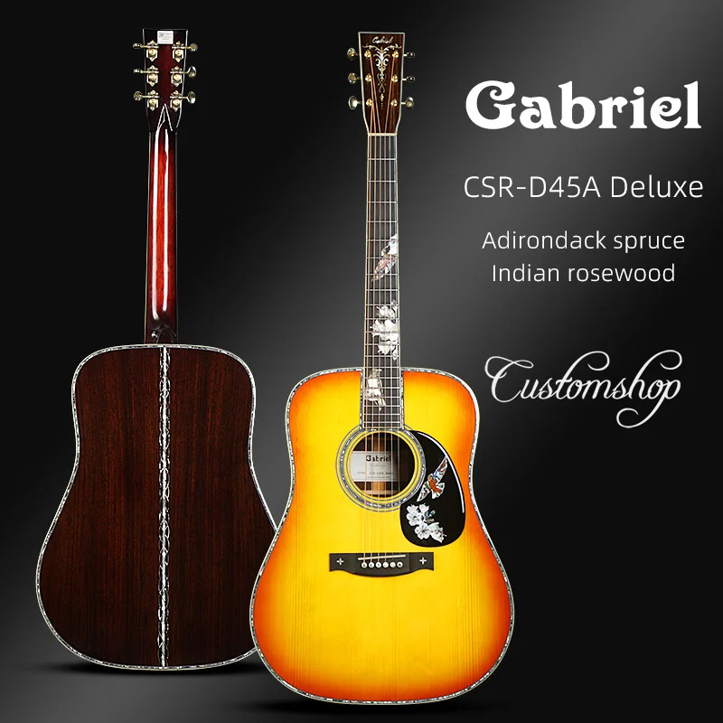 Gabriel GuitarデラックスカスタムショップCSR D45アコースティックギターアディロンダックスプルースとインドのローズウッド手作りギター|  Alibaba.com