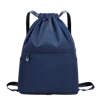 Sac à dos léger en nylon avec cordon de serrage bleu marine