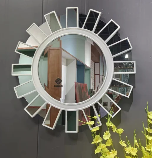 Yushu Miroir de maquillage en forme d'oeil en rotin à suspendre au mur pour le salon, la maison et la chambre à coucher