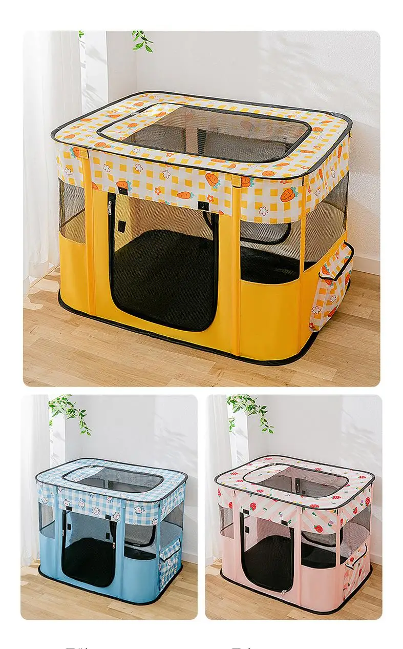 Foldable Pet Playpen Portable Outdoor Tent Crate Cage With Zipper Dog Cat Playpen factory