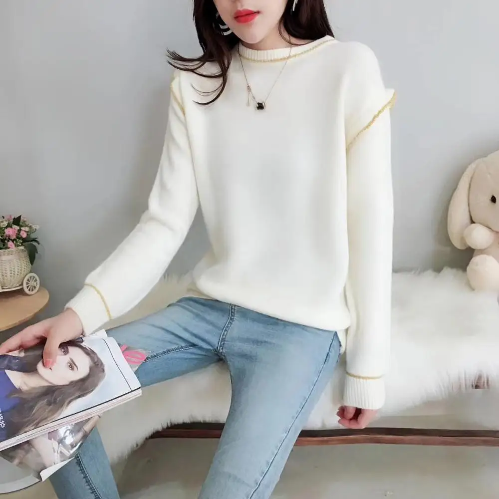 New Design For Turtle Neck Tops Burgundy Sweater Women With High Quality