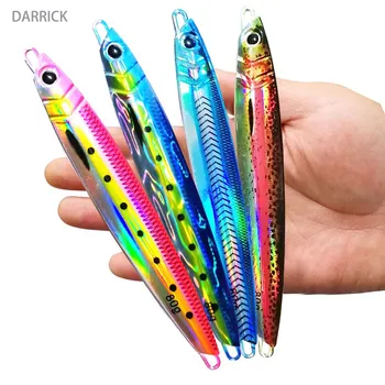 DARRICK new product 60g-250g 6 color 3D print metal hard bait jig lure for seawater