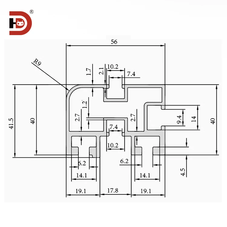 product 4056 extruded aluminum profile automatic insertion line 4156mm automatic insertion line 06c chain guide profile-3