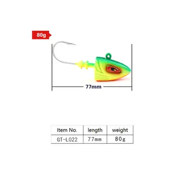 80g Metal Jig Fish Head Saltwater Lead Head Deep Sea Jigging Fishing Lure for Perch Bass & Shark – Metal Jig – view 5