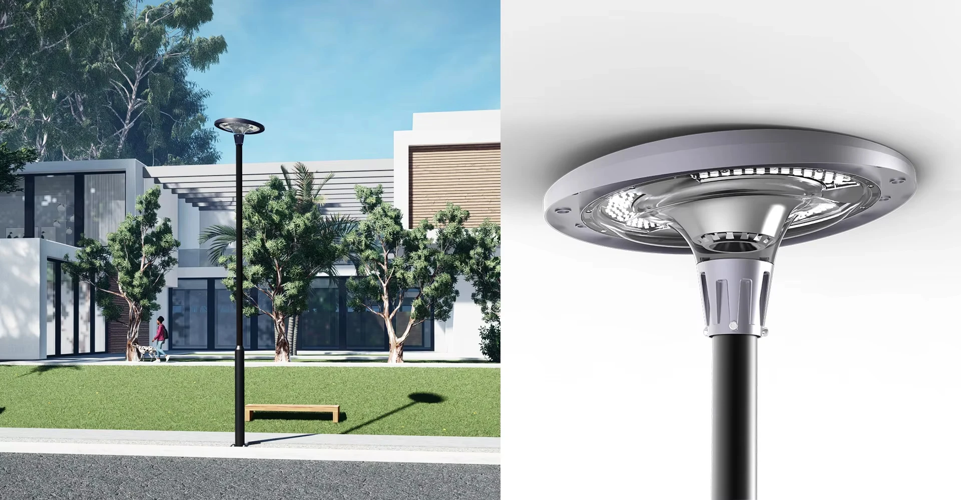 product ufo shape round die casting aluminum led solar street garden light with rgb white warm white-42