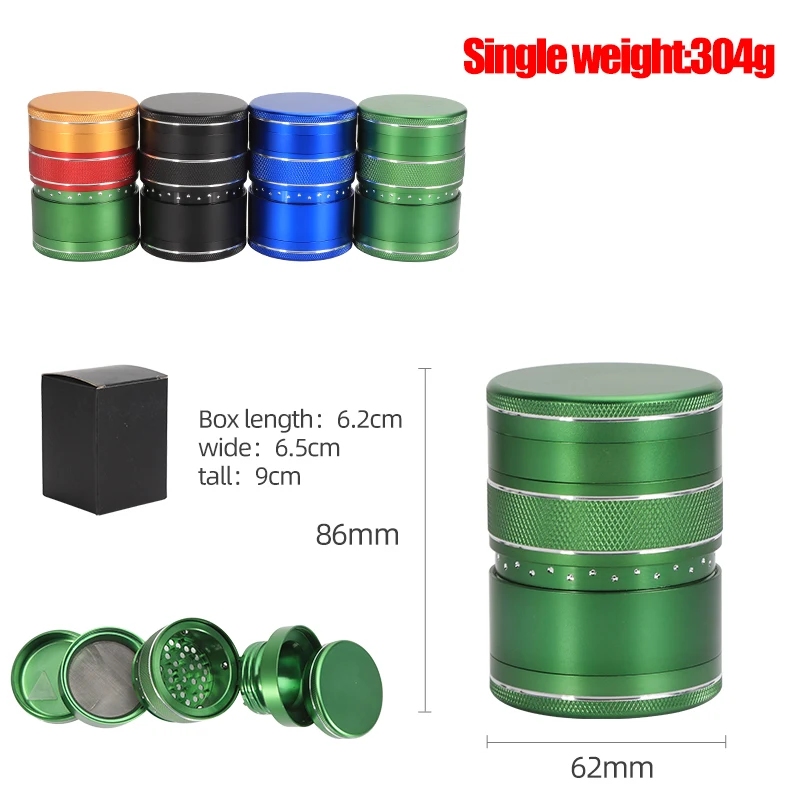 New Luxury 5 Layer Custom Manual Aluminum Herb Grinder Wholesale Dry