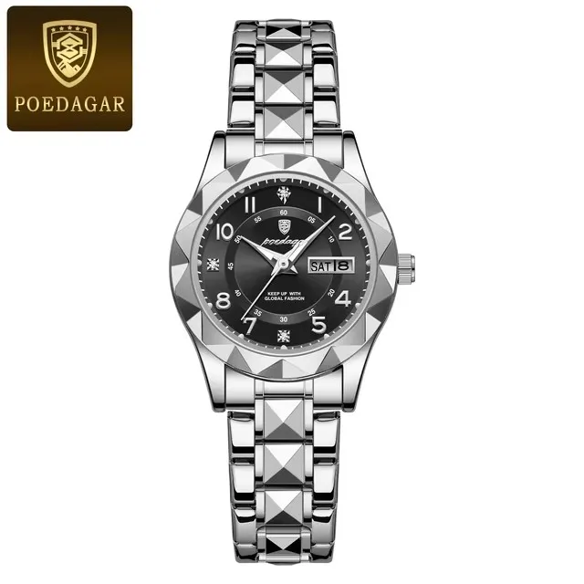 POEDAGAR Luxury Women's Watches Waterproof Luminous Date Week Ladies Watch for Female Qu aperçu 9