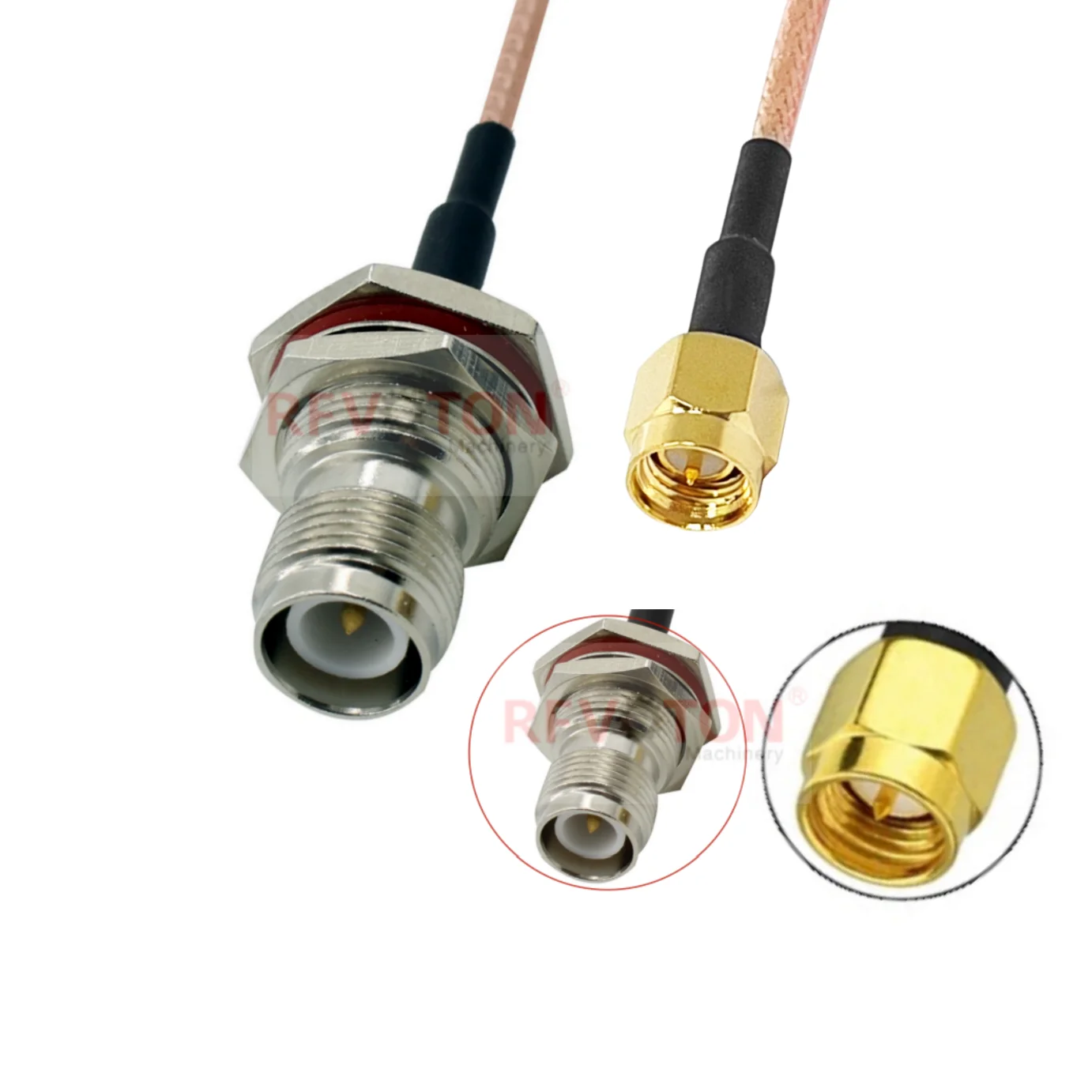 Produsent: RG316-kabel med SMA-mannlig stikkontakt til RP TNC-kvinnelig BH-stikkontakt, lengde 15 cm (OEM), RF-piggkabelmontering