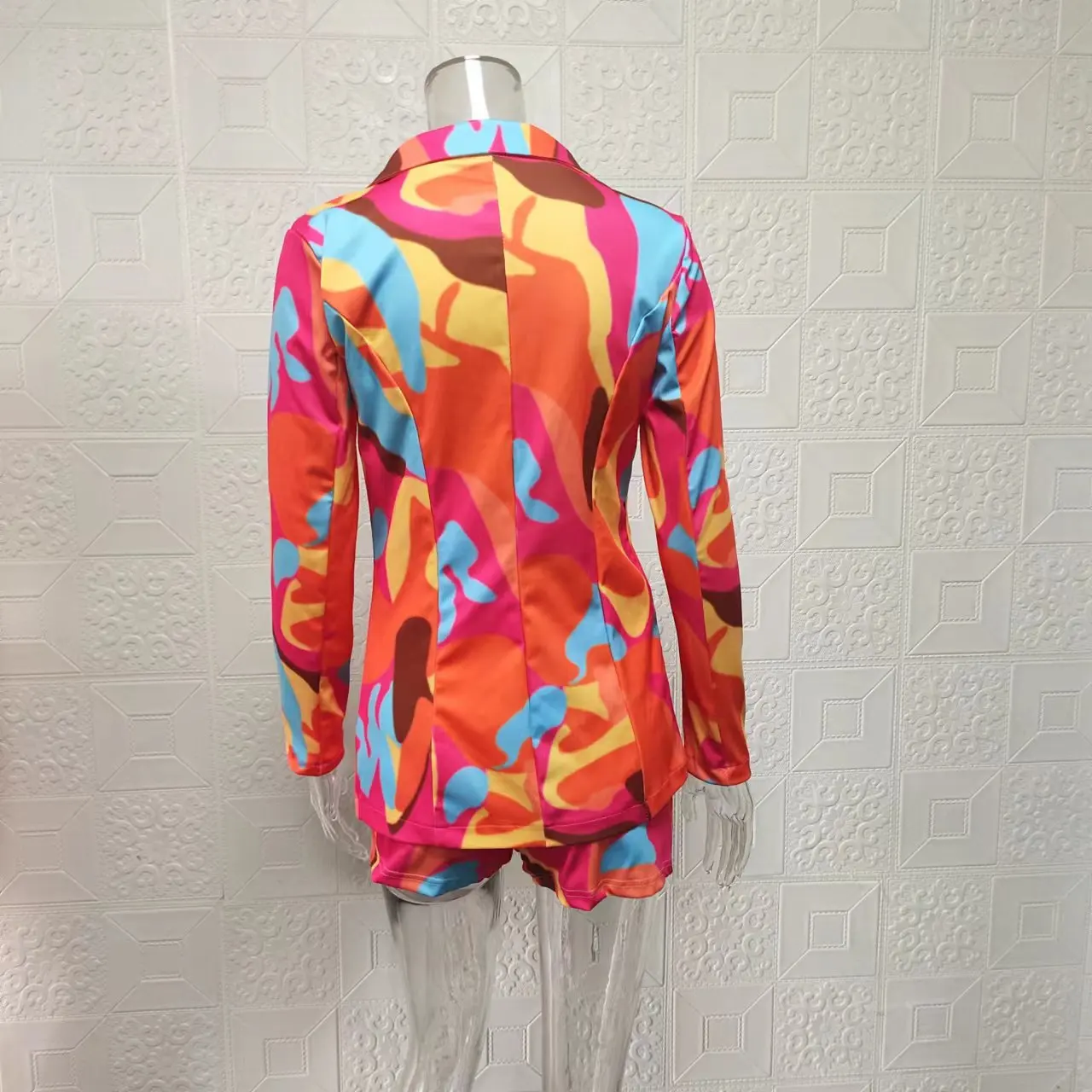 Autumn and Winter European and American Women's Clothes  Slim Fitting Short Pants Two-piece Suit