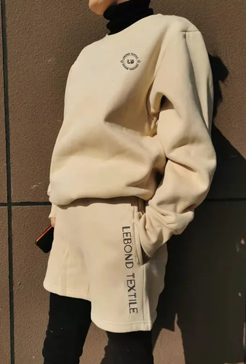Super September Custom Casual 2 Piece Set Women Oversize Hoodies High Quality  Short Two Piece Set Women Clothing