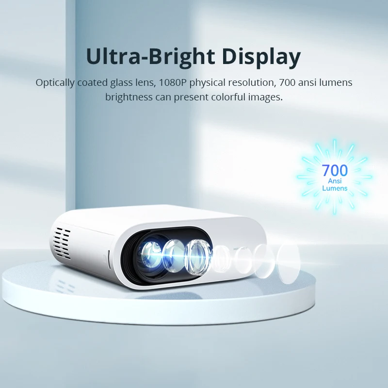 Hotack L005 LED Full Hd Home Theater Video Projector Smart Wireless Mobile Phone Projector Portable Projector 4K