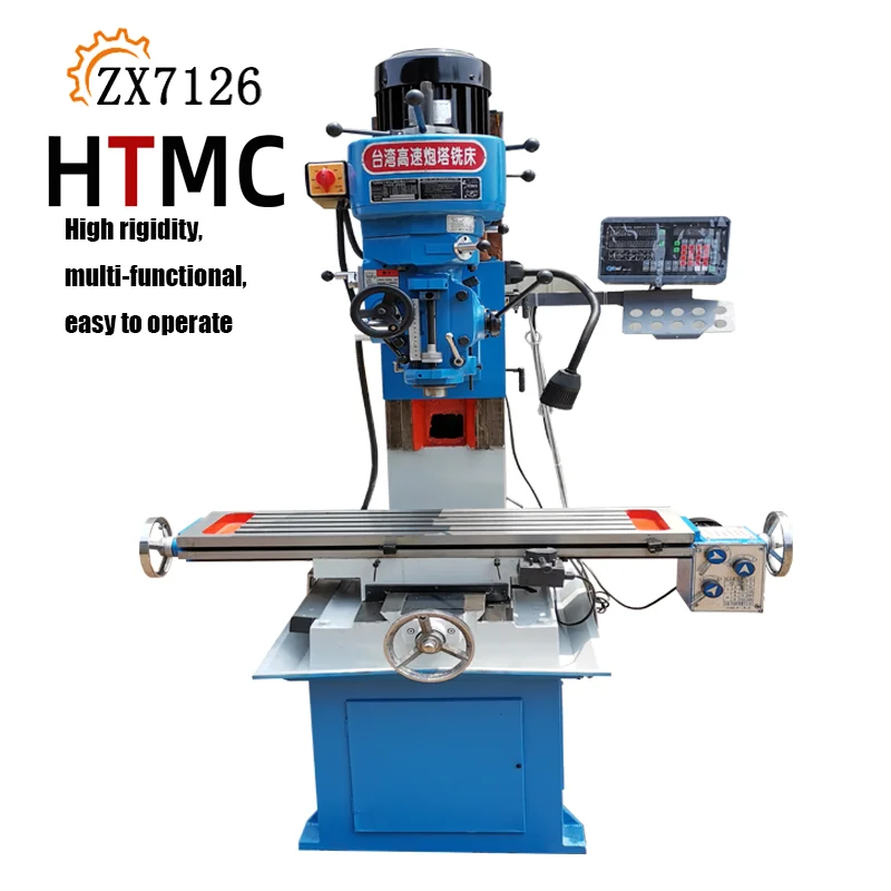HTMC ZX7126 New 3-Axis Universal Milling Machine R8 Spindle Taper