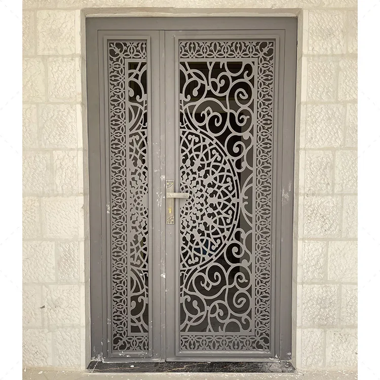 Modern White Prehung Exterior Front Door Bulletproof Steel with Side Window for Villas
