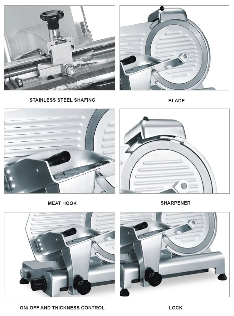 TARZAN 8 inch 220mm CE commercial/ industrial semi-automatic electric  froze meat slicer factory