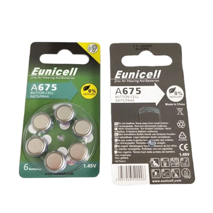 Camelion Zink-Luft Knopfzellen A675 – 6er Pack, 1,4 Volt Für Hörgeräte & Autoschlüssel