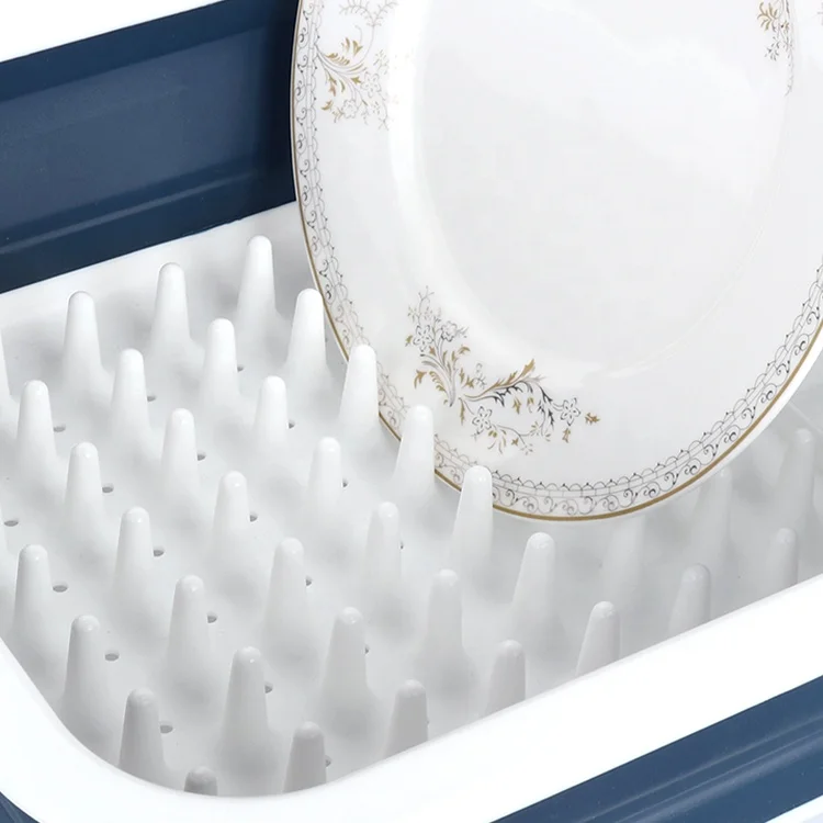 Kitchen Accessories Collapsible Foldable Plastic Rectangular Sink Wash Dish Drainer Drying Rack Basket Utensils Tools