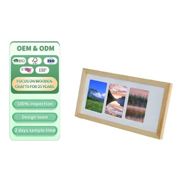Factory Wholesale Eco-friendly Diy handcrafted wedding photo frame wall hanging desktop solid wood photo frame