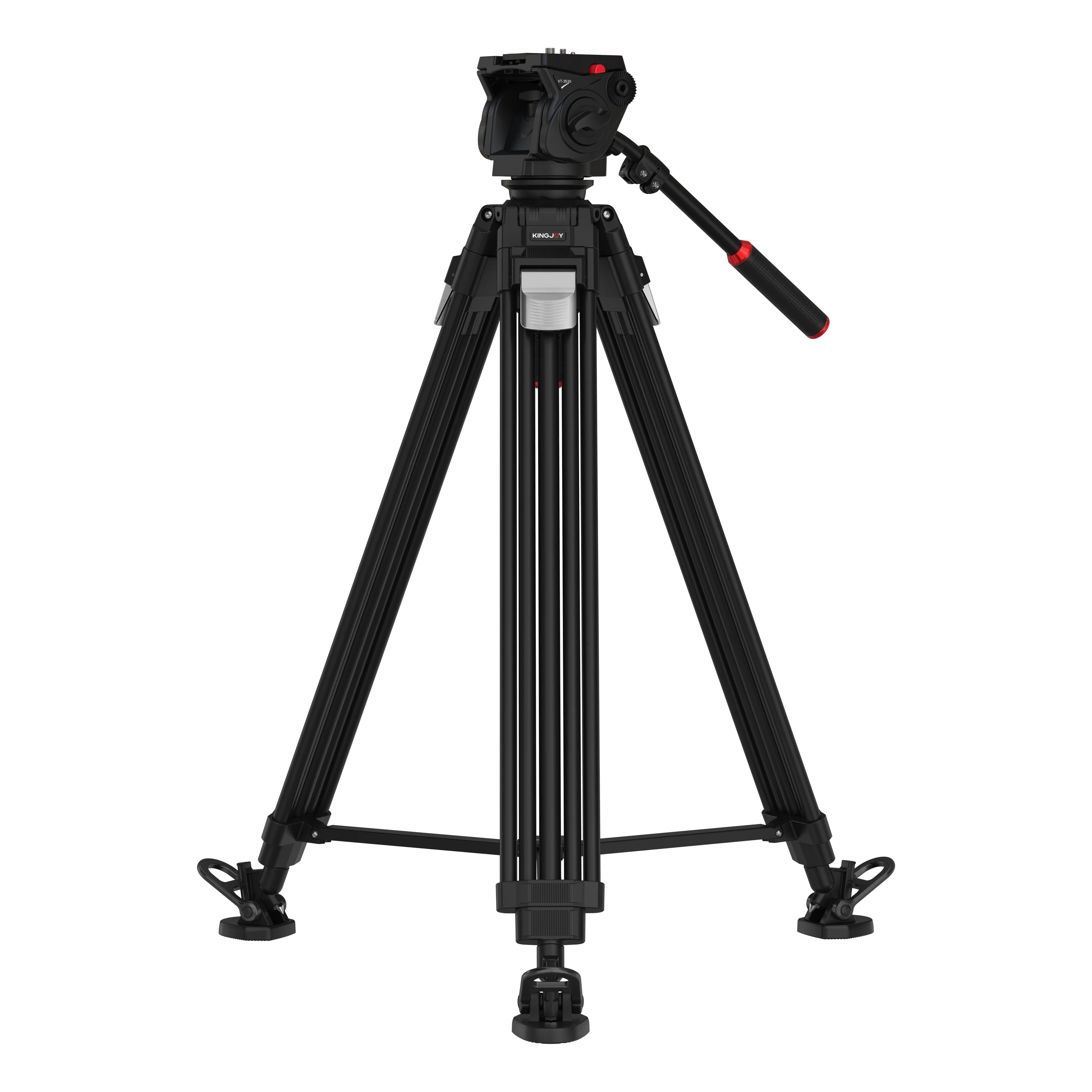 Professional Photographic Equipment KINGJOY One-click Lifting Broadcast CCTV Heavy Duty Video Camera Tripod With Fluid Head