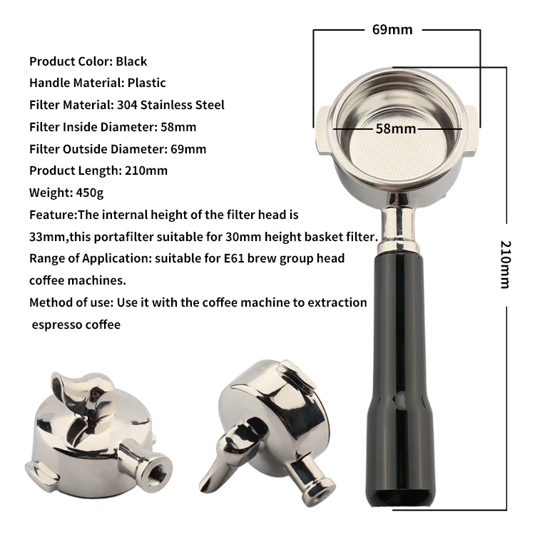 Yechiry Koffieportafilter, 58 Mm E61 Enkellaags Filter Bodemloze