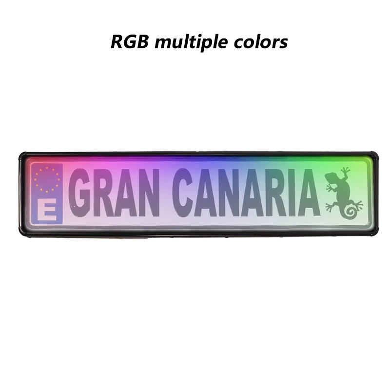 EU Size 520*110mm Remote Control Colorful License Plate Frame Colorful License Plate Frame Suit for Poland UK EU Style