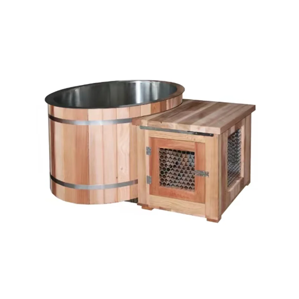 New Zealand Knotless Spruce Outdoor Wooden Cold Plunge Tub With Water ...