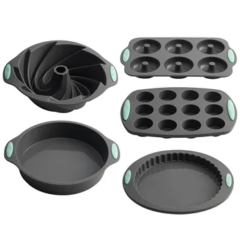 2023 Chiffon cake plate set Doughnuts silicone baking pan round muffin cup baking silicone cake mould Pizza Plate