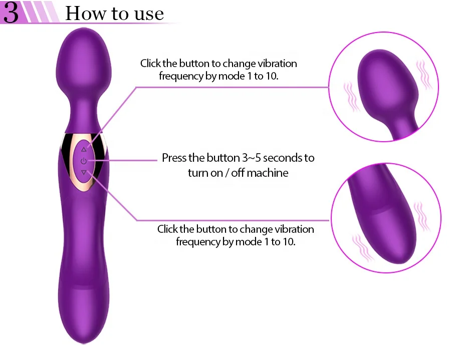 Vibrateur Vaginal Rechargeable USB 10 Vitesses - Stimulateur Clitoridien Flexible En Silicone, Jouet Intime Pour Femme