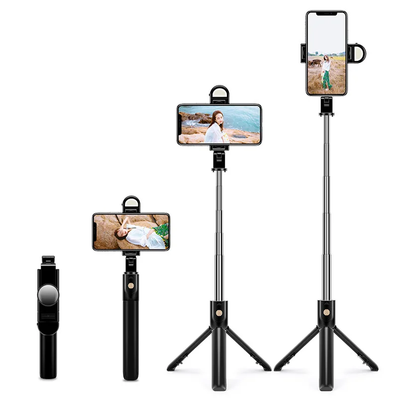Селфи-Палка для сотового телефона штатив все в 1 портативная раздвижная селфи-Палка с заполняющим светом совместима iPhone