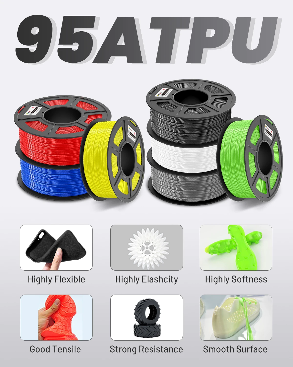 CoLiDo Direct 1KG 1,75mm Filamento TPU Hastes de Plástico de Alta Resistência para Impressoras 3D Fornecedor de Materiais de Armazém no Exterior_voghion.com