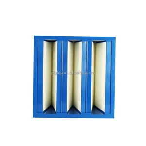 New F7 V Shape Pleated Coalescing Air Filter with 99.9% Efficiency and 0.3um Porosity