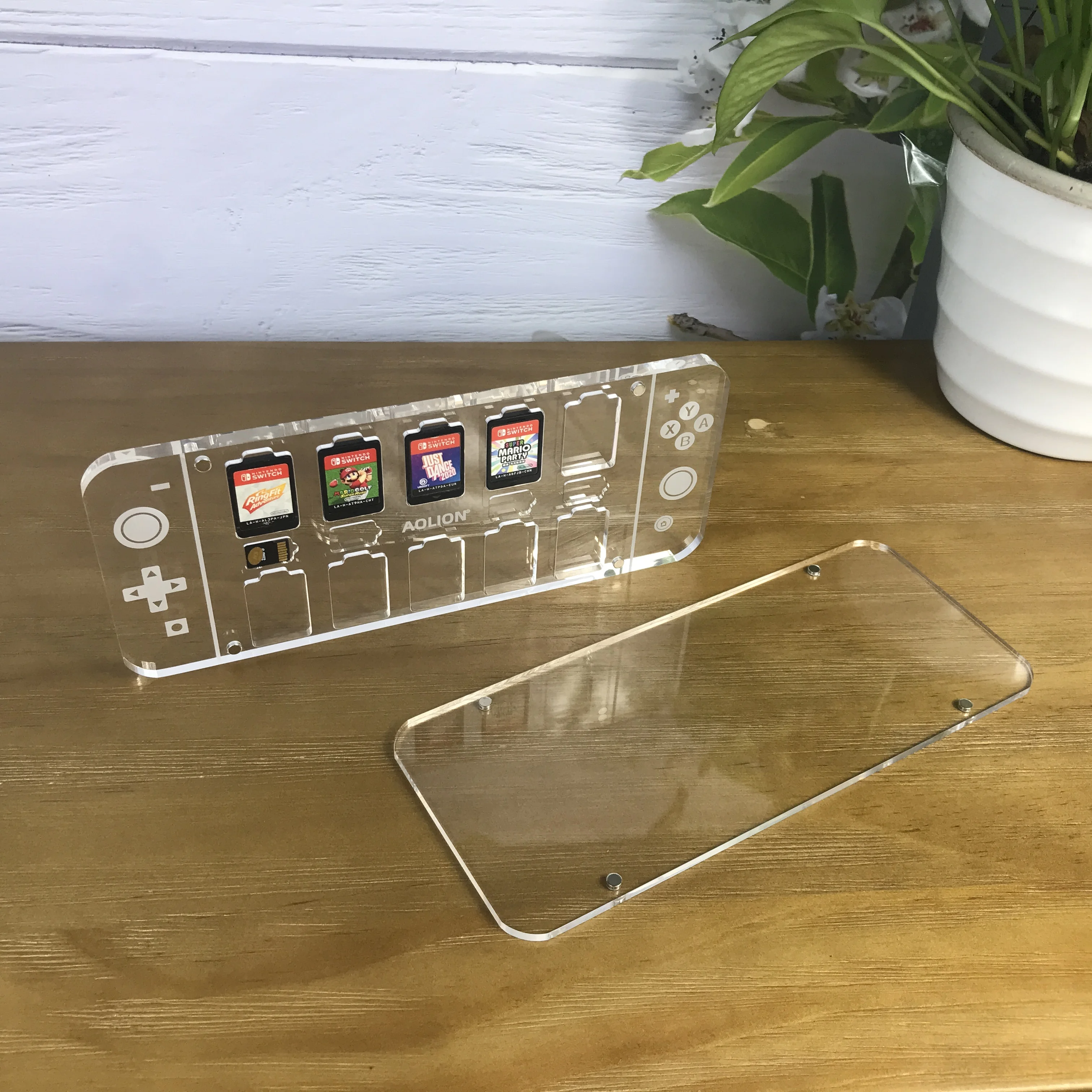 Switch Game Cassette Storage Box Transparent Acrylic Material Magnetic Display Stand Crystal Magnetic Cassette for Nintendo