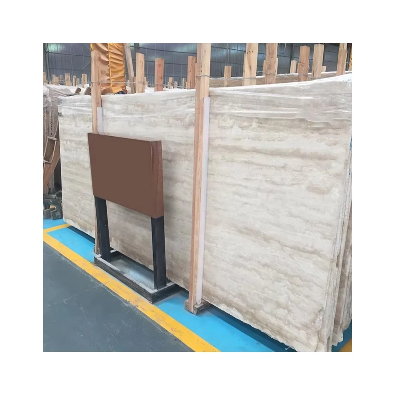Imported Italian Roman Travertine Slab Polished Crema Nova 4x6 Stone for Hotel Use Durable with 1 Year Warranty