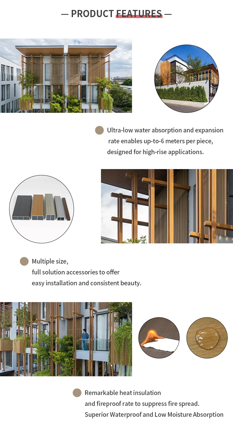 Co-Extruded Layer High-Density Polyethylene (HDPE) Surface Pergolas Composite Pipe Wpc Aluminum Wall Panels/boards