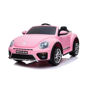 For Volkswagen Beetle Ride-on Electric Car Toy for Kids Licensed 4-Wheel Plastic Vehicle with Battery Power for Ages 2-4 5-7 Yea