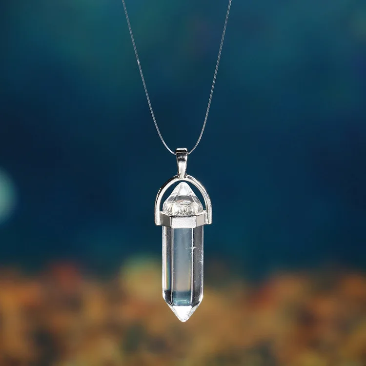 25pcs Natural Stone Hexagonal Pyramid Pendant Charms – Agate, Stainless Steel – Multi-Color Wholesale Lot