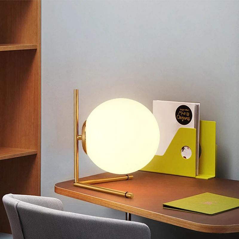 Nordic study room 110V 220V US plug  beside round table lamp modern minimalist creative warm bedroom