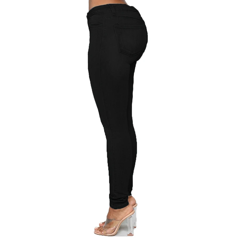 Wj074 Women' Jeans Mid Waist Stretch Skinny Denim Pants Skinny Jeans ...