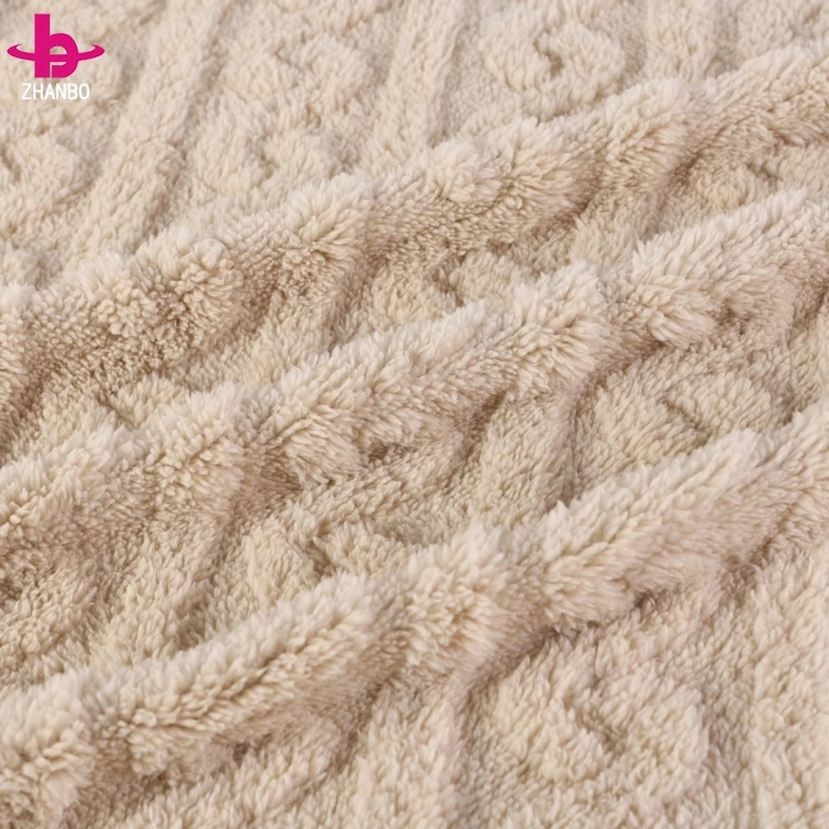 Luxurious Extra Thick Reversible Jacquard Sherpa Fabric Factory Ome