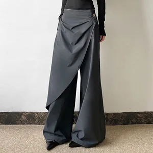GX3432 Fashion 2026 Clothing Boutique Solid Women's Fashion Street Wear High Waist Wide Leg Trouser Casual Unique Pant