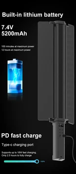 NiceFoto TC-C2 Portable Professional 5200mAh Round Film Fill Photographic RGB Handheld LED Video Tube Light Stick detail image