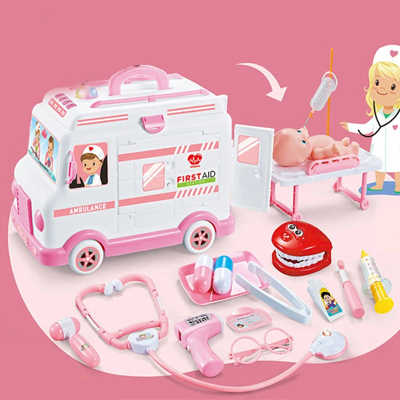 Интерактивная медицинская игрушка для ролевых игр электрическая звуковая лампа детская машина скорой помощи набор