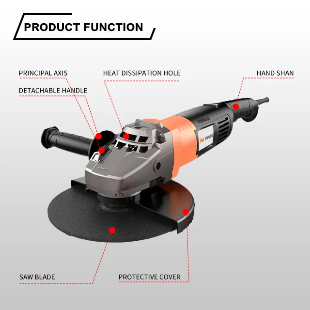 LH-HM-7209H-4200W-230mm AC brushless Angle Grinder  Brushless Motor Angle Grinder Machine With Lithium Ion Batteries factory