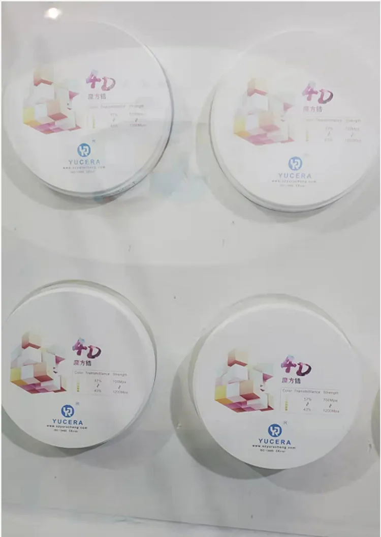 Hot Sale 4D Dental Ceramic Pre-Shaded Multilayer Zirconia Block Cad Cam Dental Lab for Half Mouth