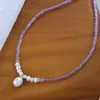 GN0714-16 Collana in vetro viola