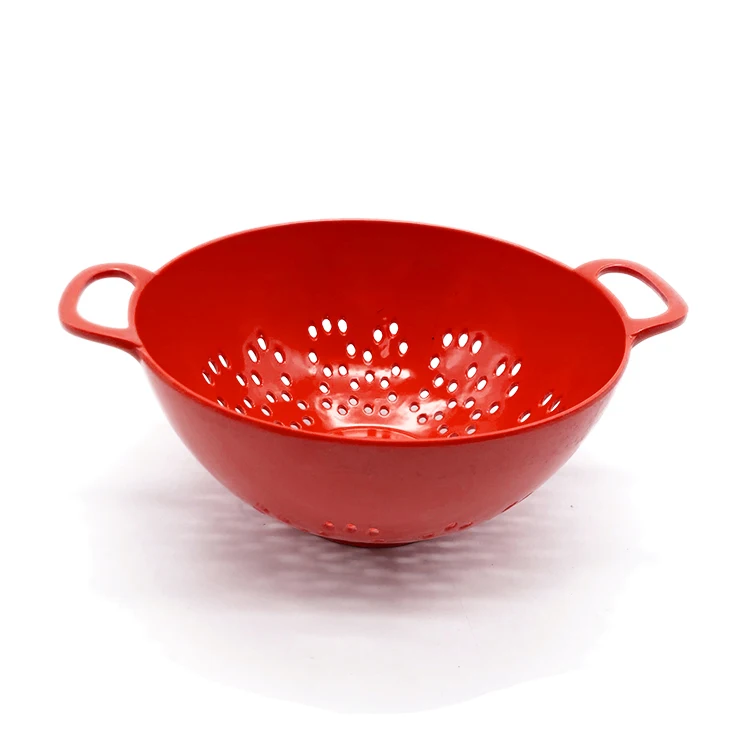 Однотонная меламиновая кухонная утварь с двойной ручкой, кухонный пластиковый дуршлаг, чаша с ситечком