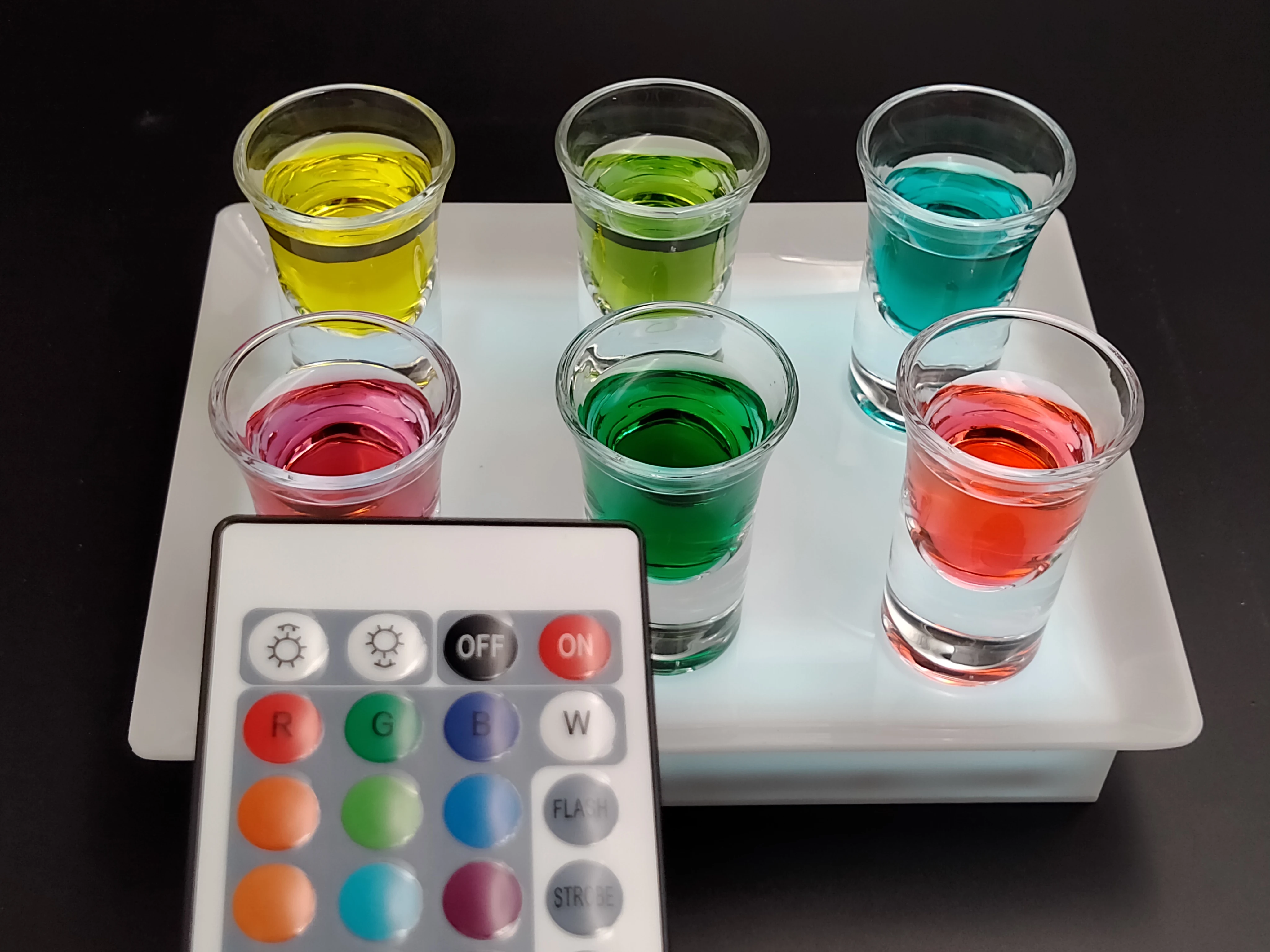 Customizable LED-Lit Mini Wine Shooter Display Stand Mini Tequila Glass Rack with Custom LED Lighting
