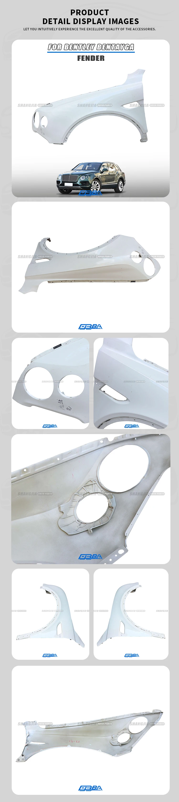 Good Quality OEM Car Accessories Aluminum Car Front Fender For Bentley Bentayga Car Fenders details