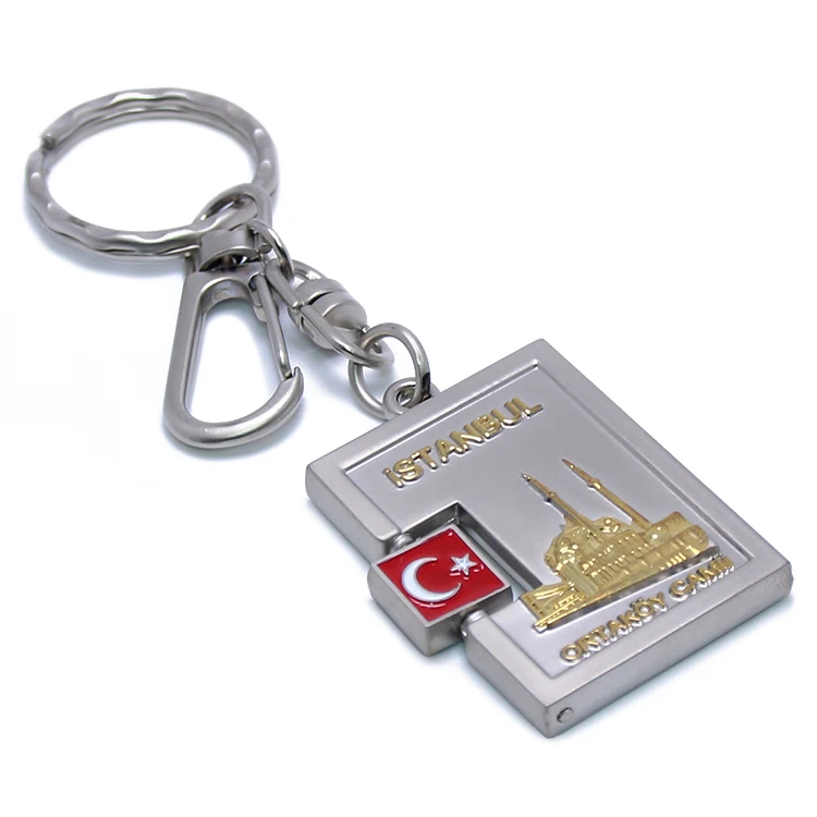 Turkey Turkish Flag Bronze Keychain Keyring 